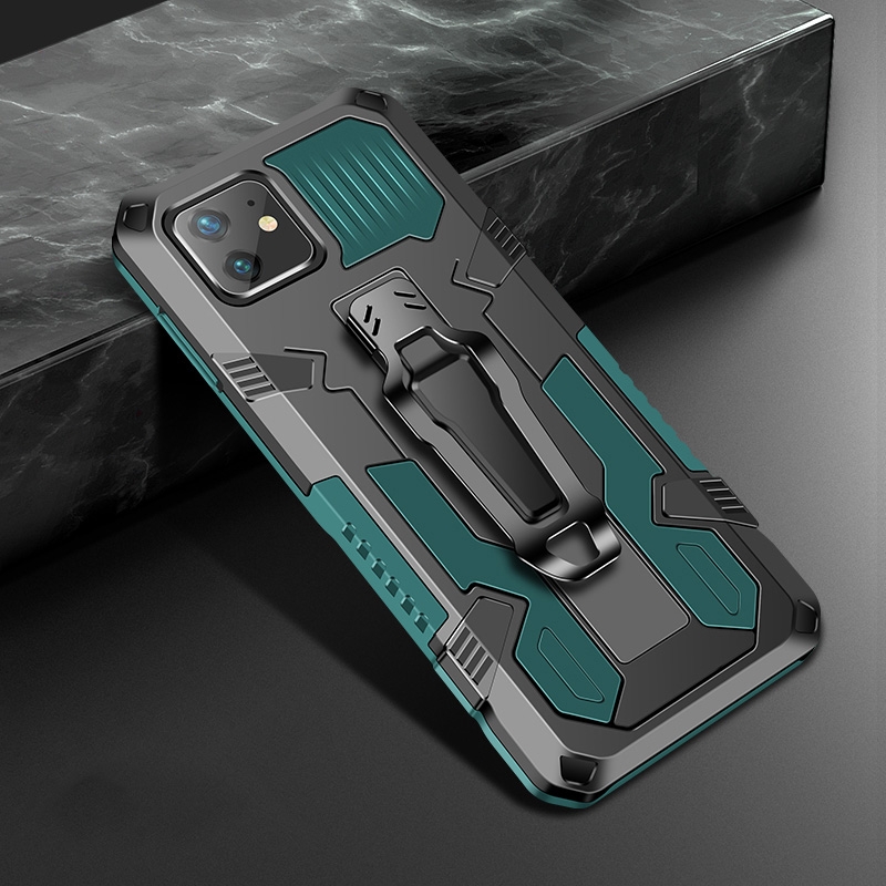 For iPhone 11 Pro Machine Armor Warrior Shockproof PC + TPU Protective Case(Army Green) - Shopkiz.com