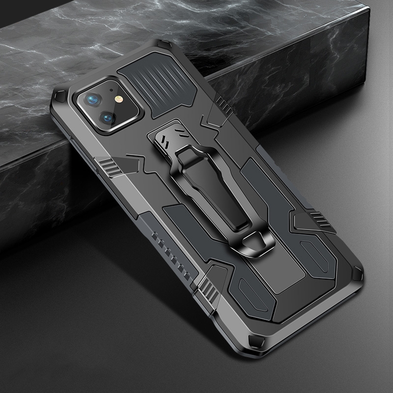 For iPhone 11 Pro Max Machine Armor Warrior Shockproof PC + TPU Protective Case(Space Gray) - Shopkiz.com