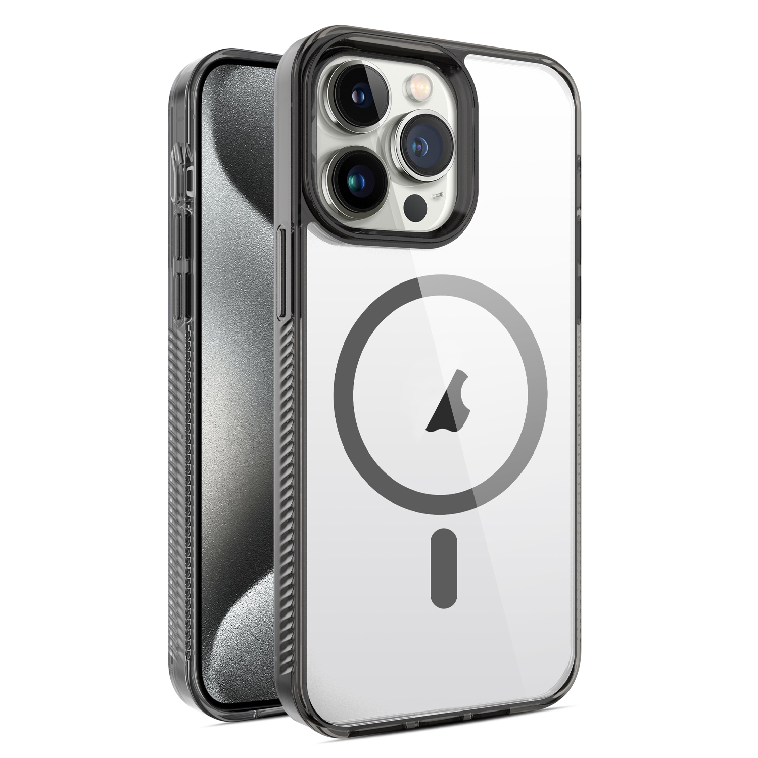 For iPhone 15 Pro 2.5mm MagSafe Acrylic Hybrid TPU Phone Case(Black) - Shopkiz.com