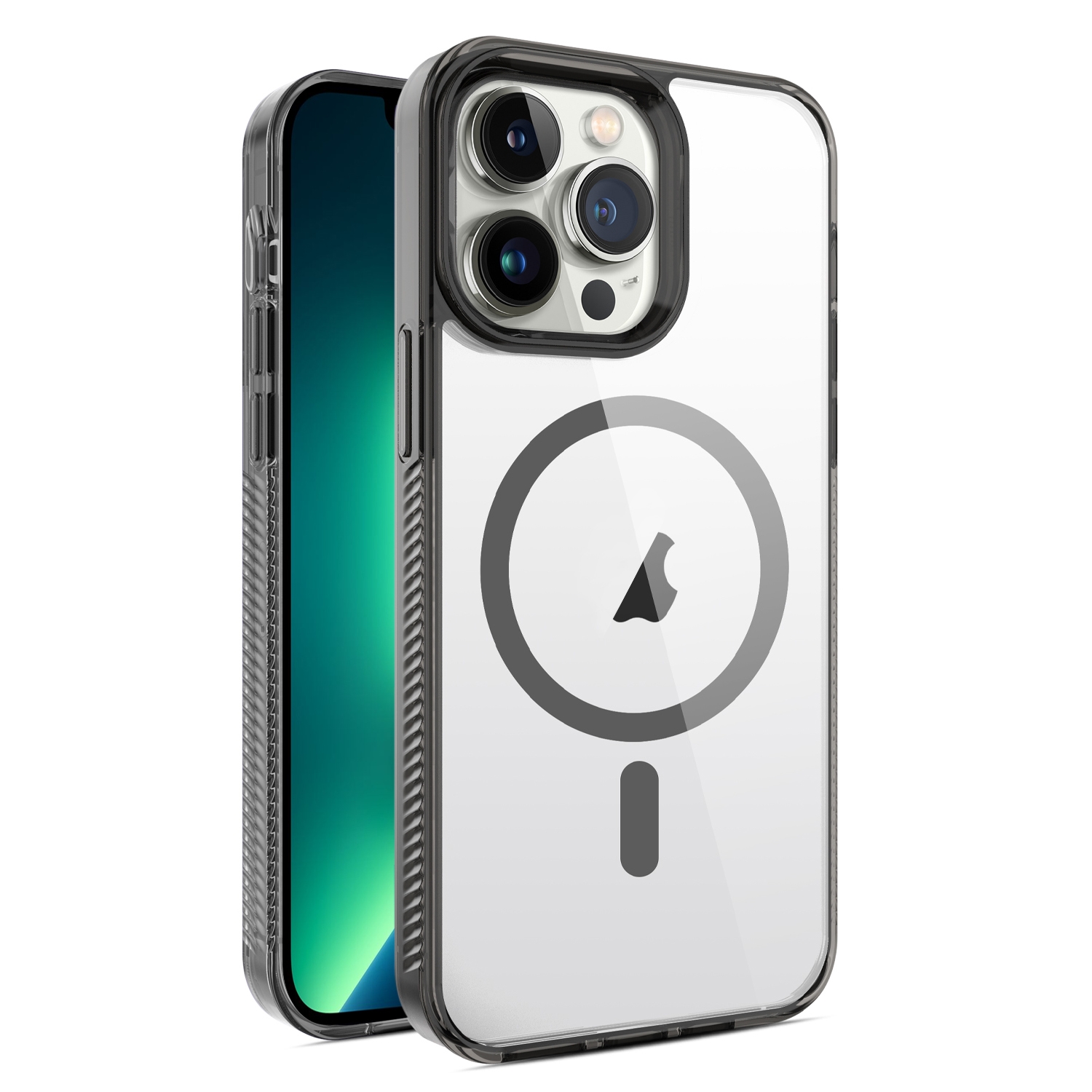 For iPhone 13 Pro Max 2.5mm MagSafe Acrylic Hybrid TPU Phone Case(Black) - Shopkiz.com