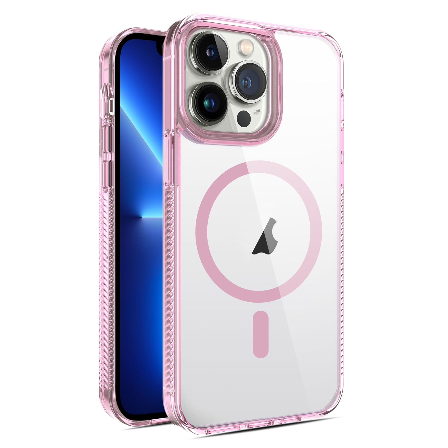 For iPhone 13 Pro 2.5mm MagSafe Acrylic Hybrid TPU Phone Case(Pink) - Shopkiz.com
