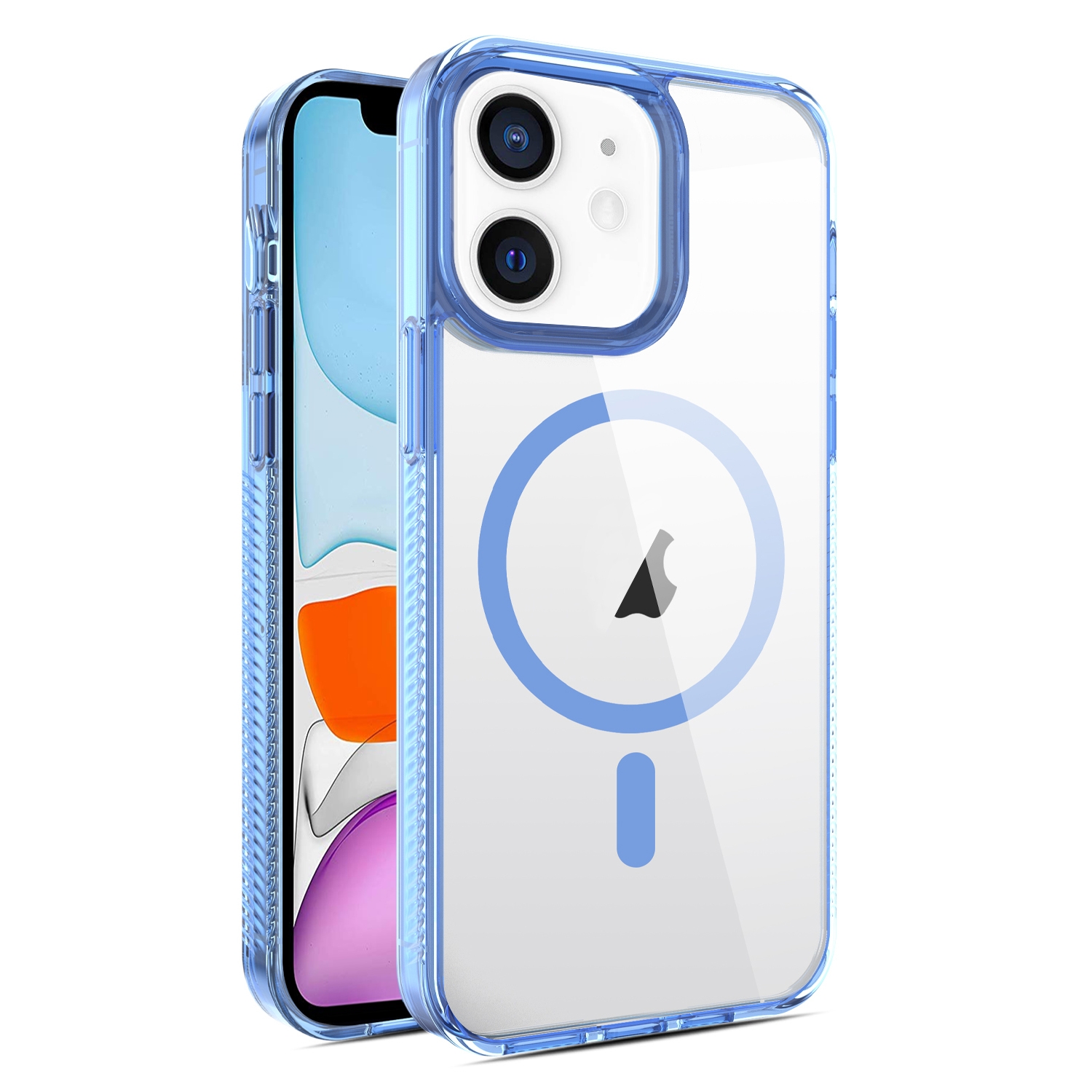 For iPhone 11 2.5mm MagSafe Acrylic Hybrid TPU Phone Case(Sky Blue) - Shopkiz.com