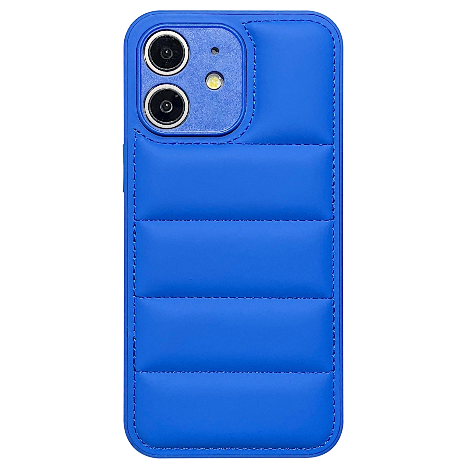 For iPhone 12 Fine Hole Eiderdown Airbag Phone Case(Blue) - Shopkiz.com