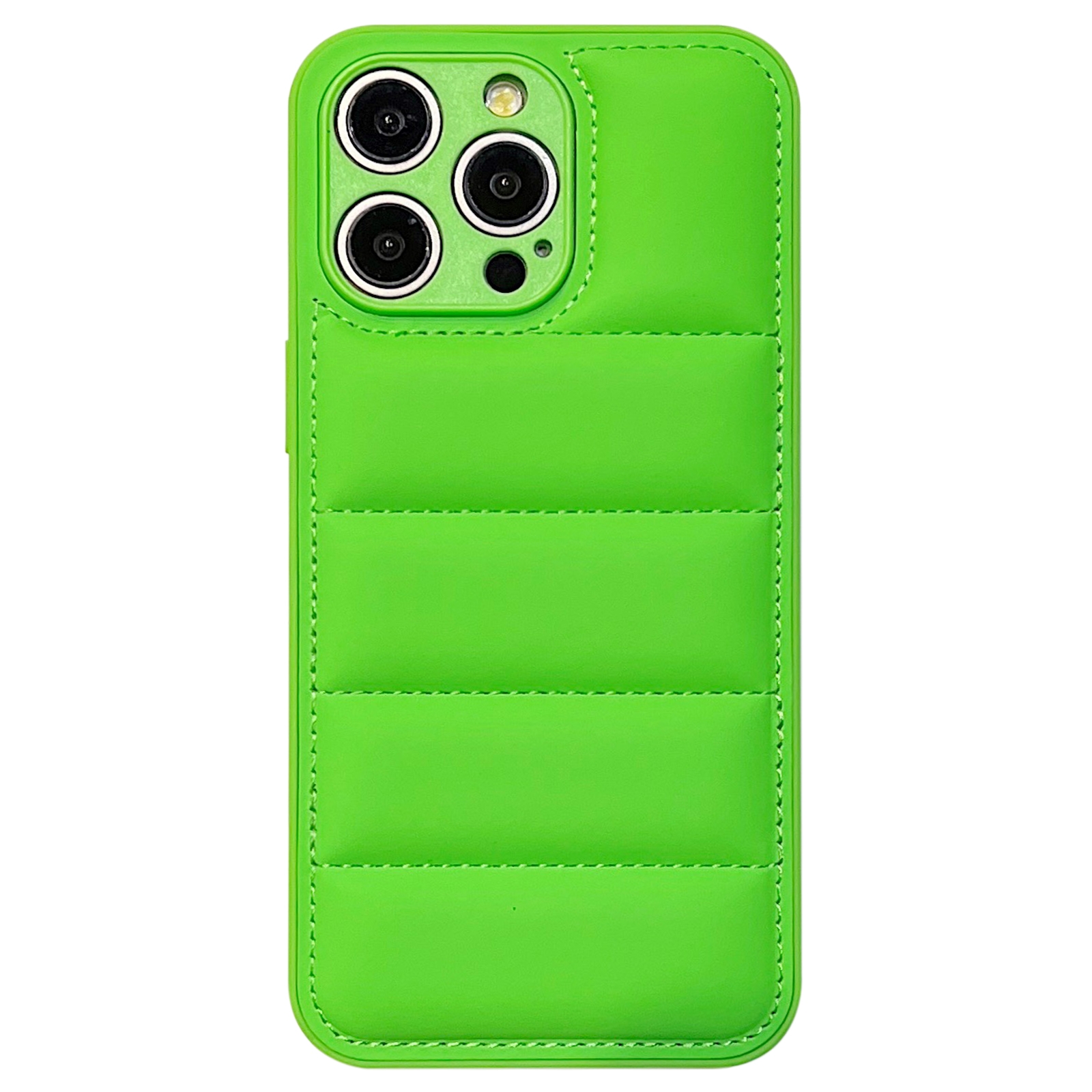 For iPhone 13 Pro Max Fine Hole Eiderdown Airbag Phone Case(Green) - Shopkiz.com