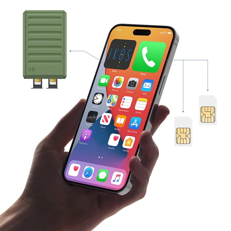iKOS K7 Non-PTA Dual SIM Dual Standby Adapter For iPhone(Green) - Shopkiz.com