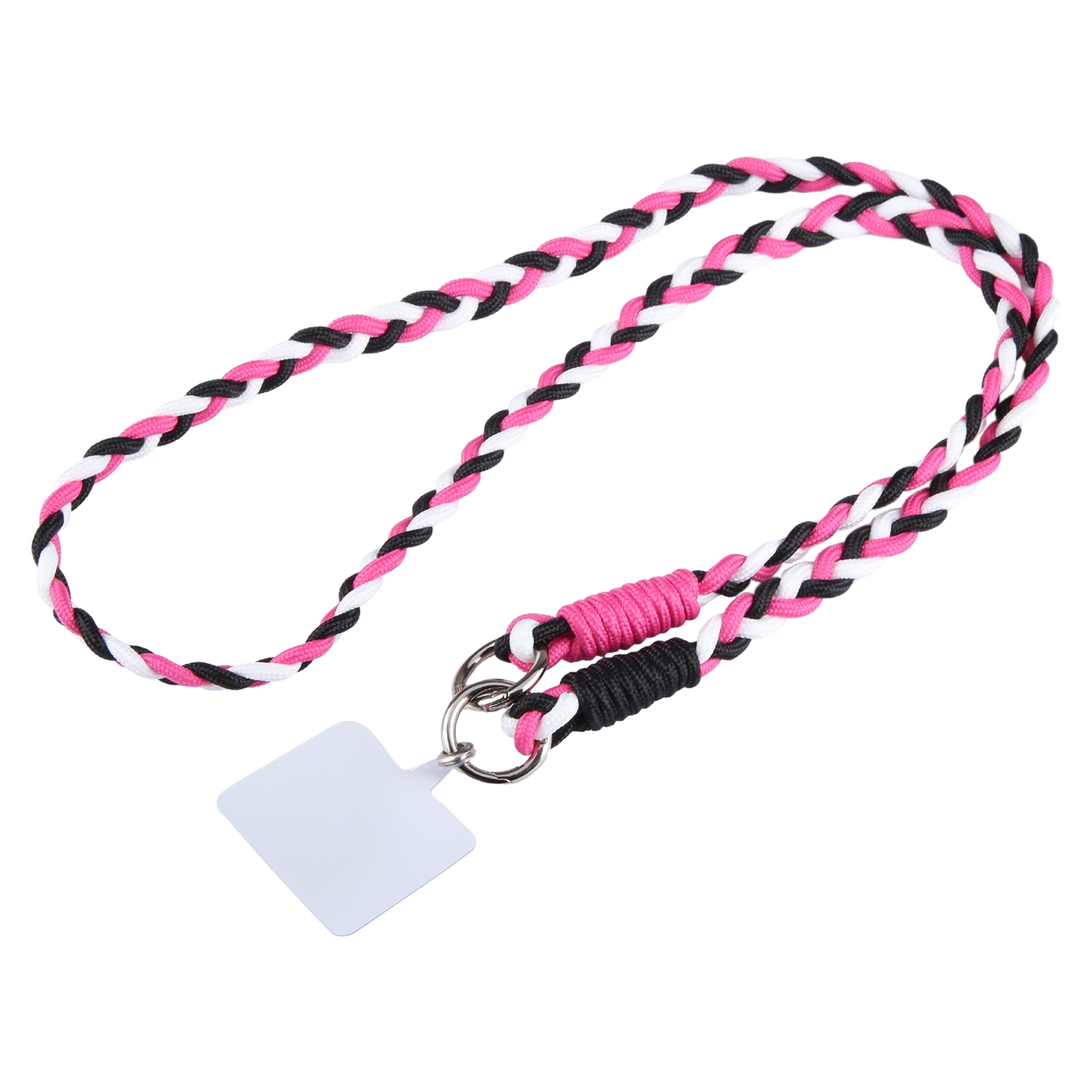 Universal Phone Three Strand Long Lanyard(Black White Rose Red) - Shopkiz.com