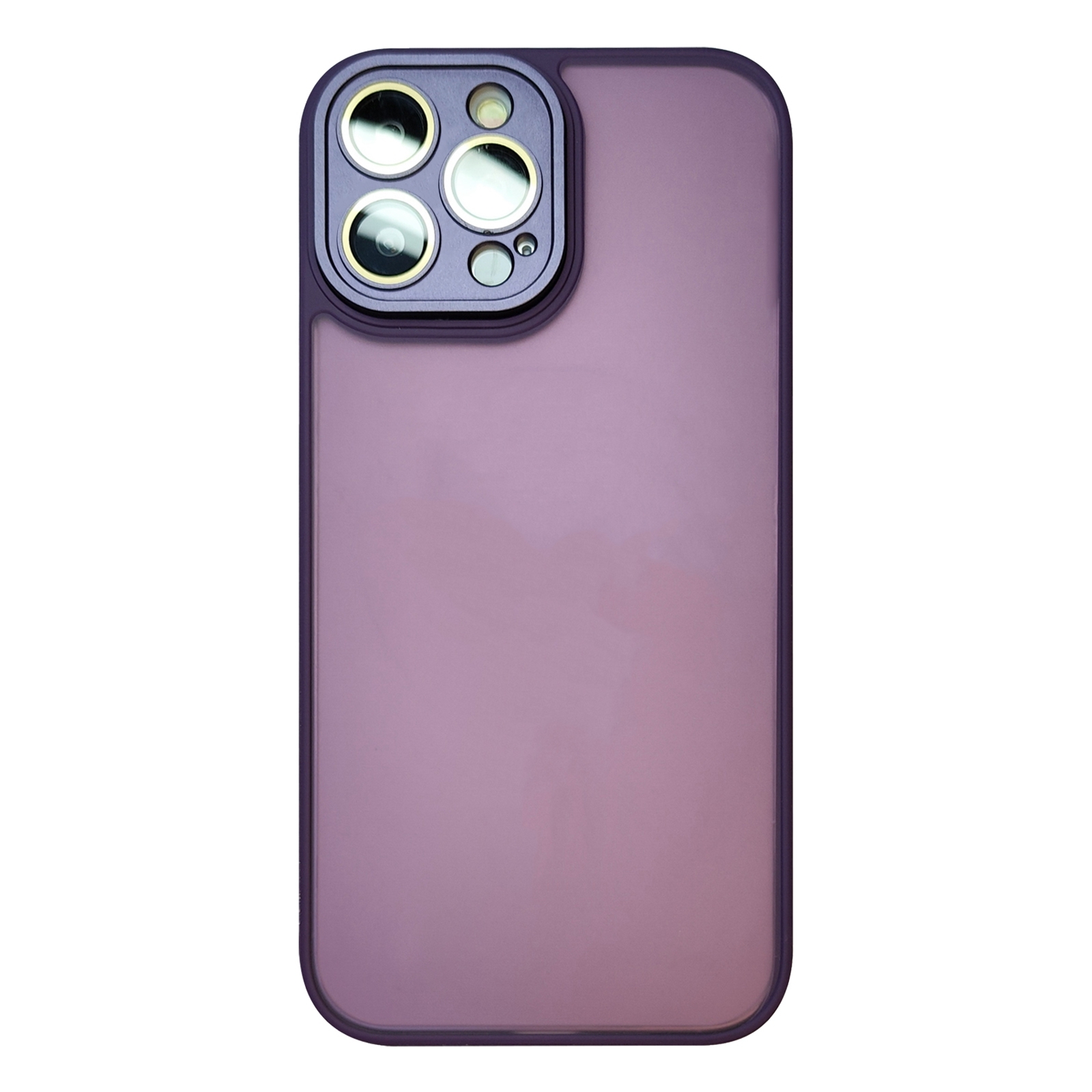 For iPhone 15 Pro Max Skin Feel Phone Case with Lens Film(Purple) - Shopkiz.com