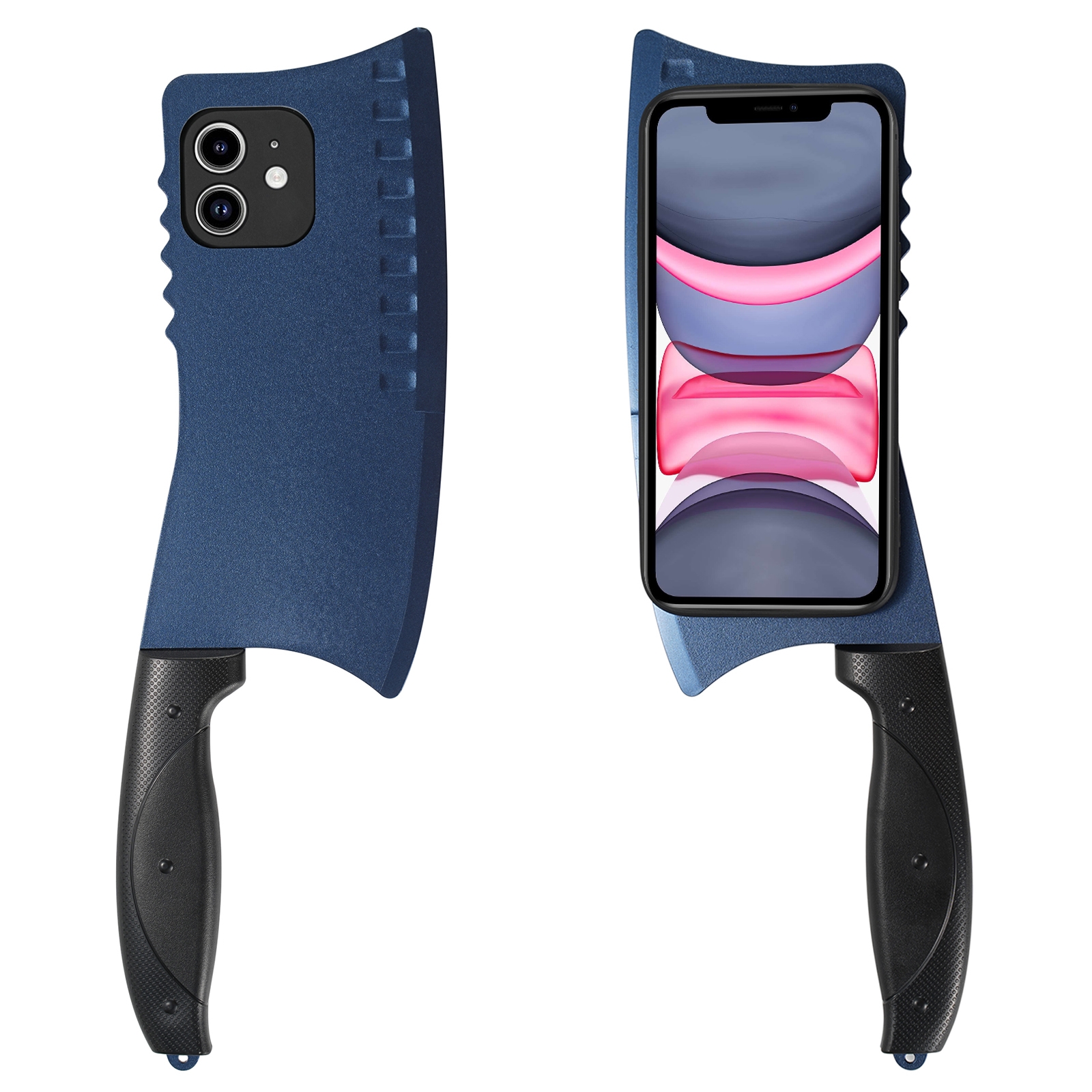For iPhone 11 Simulated Kitchen Knife TPU + PC Phone Case(Blue) - Shopkiz.com