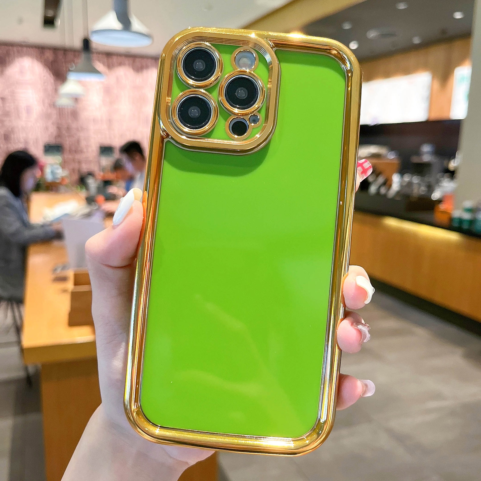 For iPhone 13 Pro Max Plating Emery PC Hybrid Silicone Phone Case(Green) - Shopkiz.com