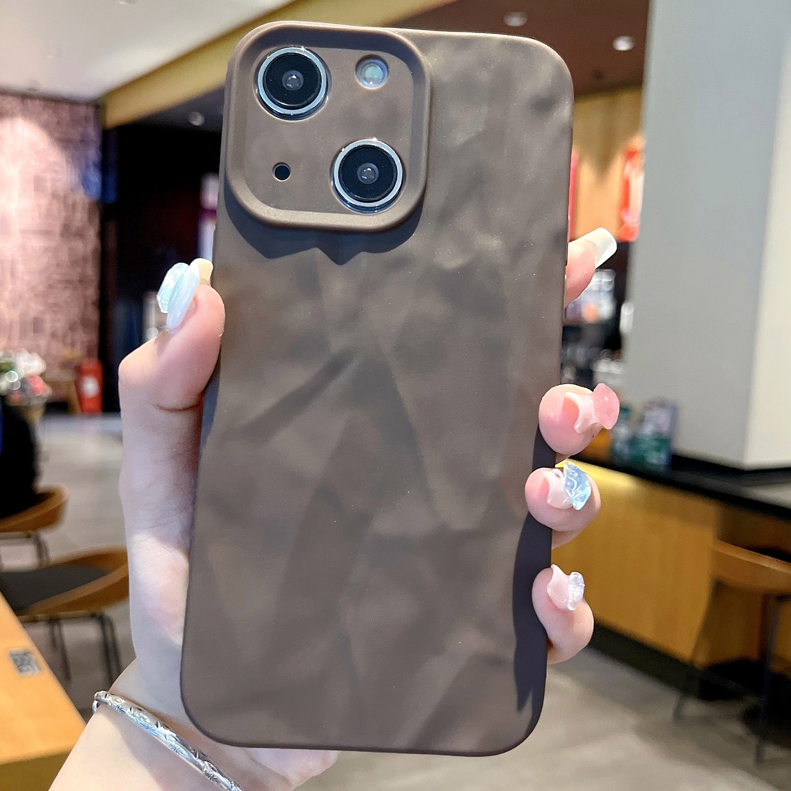 For iPhone 14 Plus Frosted Wrinkles Texture TPU Phone Case(Grey) - Shopkiz.com