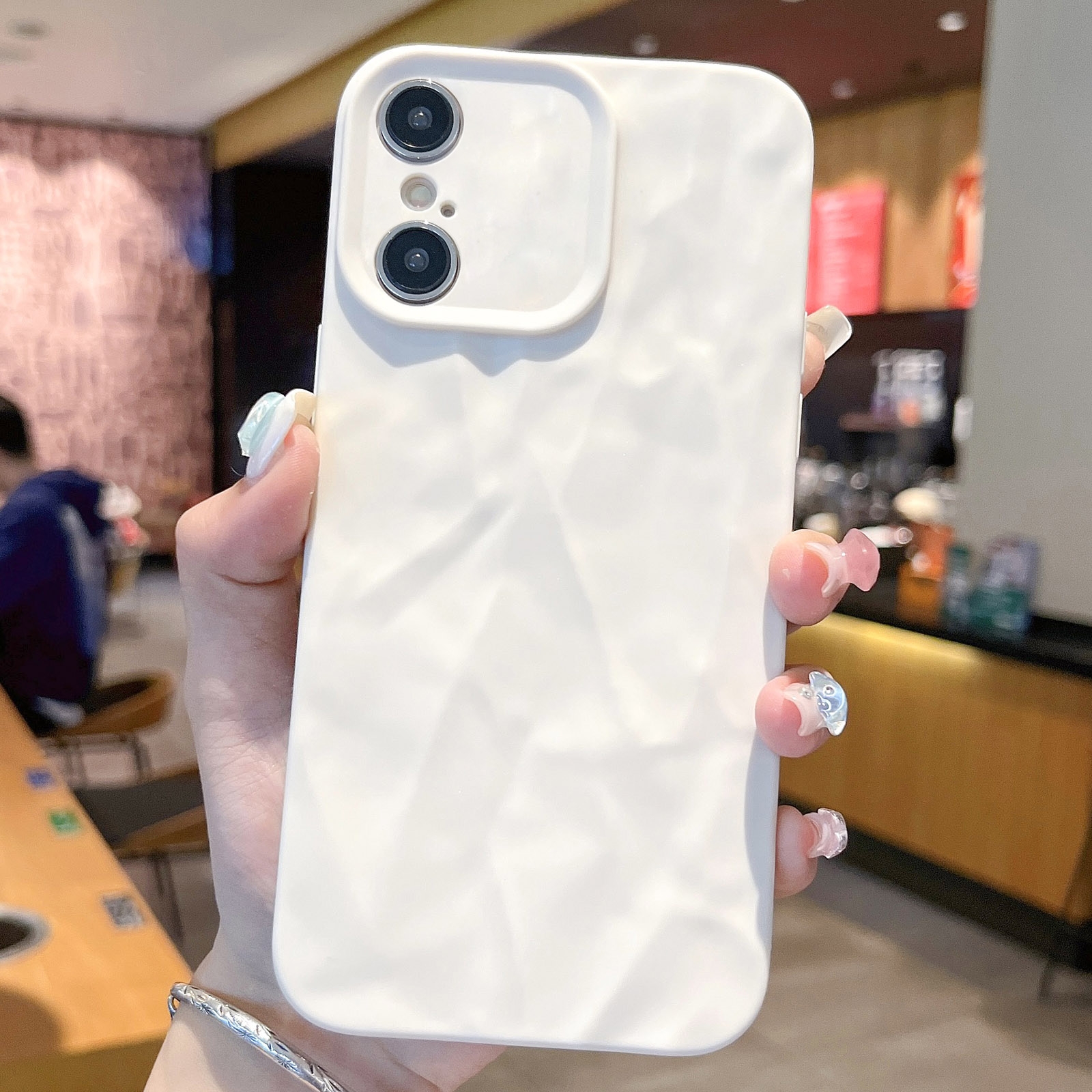 For iPhone X / XS Frosted Wrinkles Texture TPU Phone Case(White) - Shopkiz.com