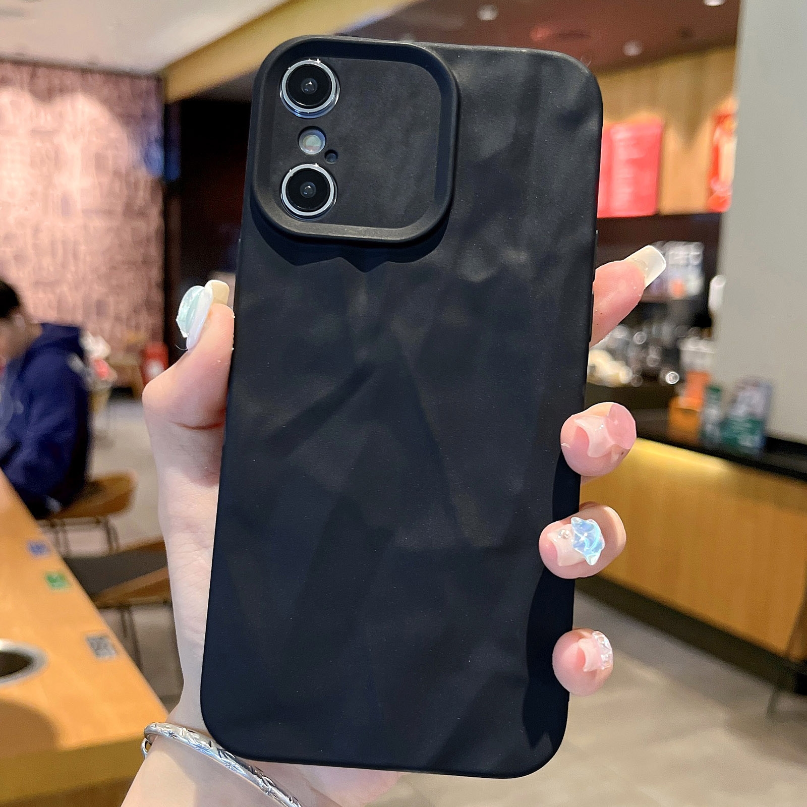 For iPhone XS Max Frosted Wrinkles Texture TPU Phone Case(Black) - Shopkiz.com