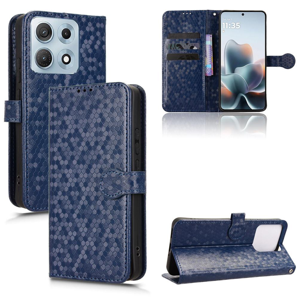 For Motorola Edge 70 Max 5G Honeycomb Dot Texture Leather Phone Case(Blue) - Shopkiz.com