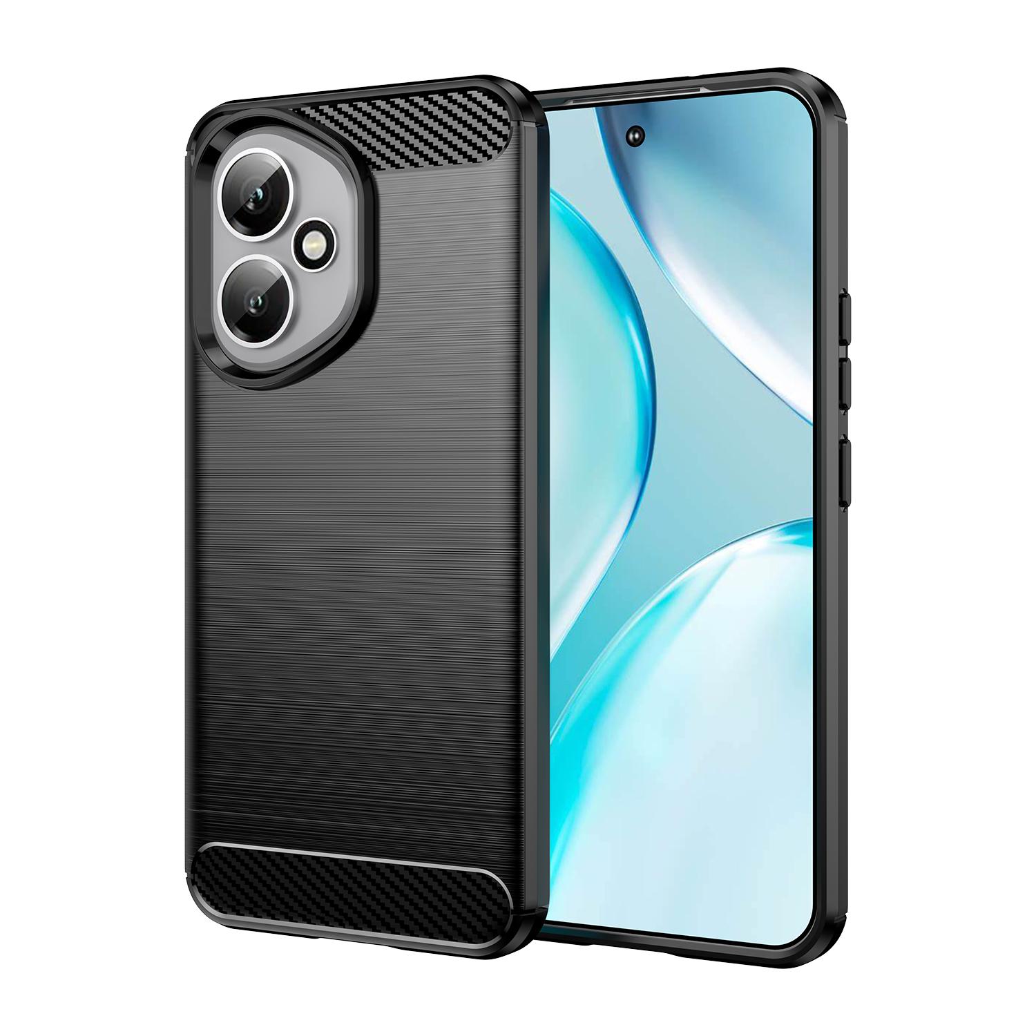 For Honor 400 Global 156.5mm Carbon Fiber Brushed Texture TPU Phone Case(Black)