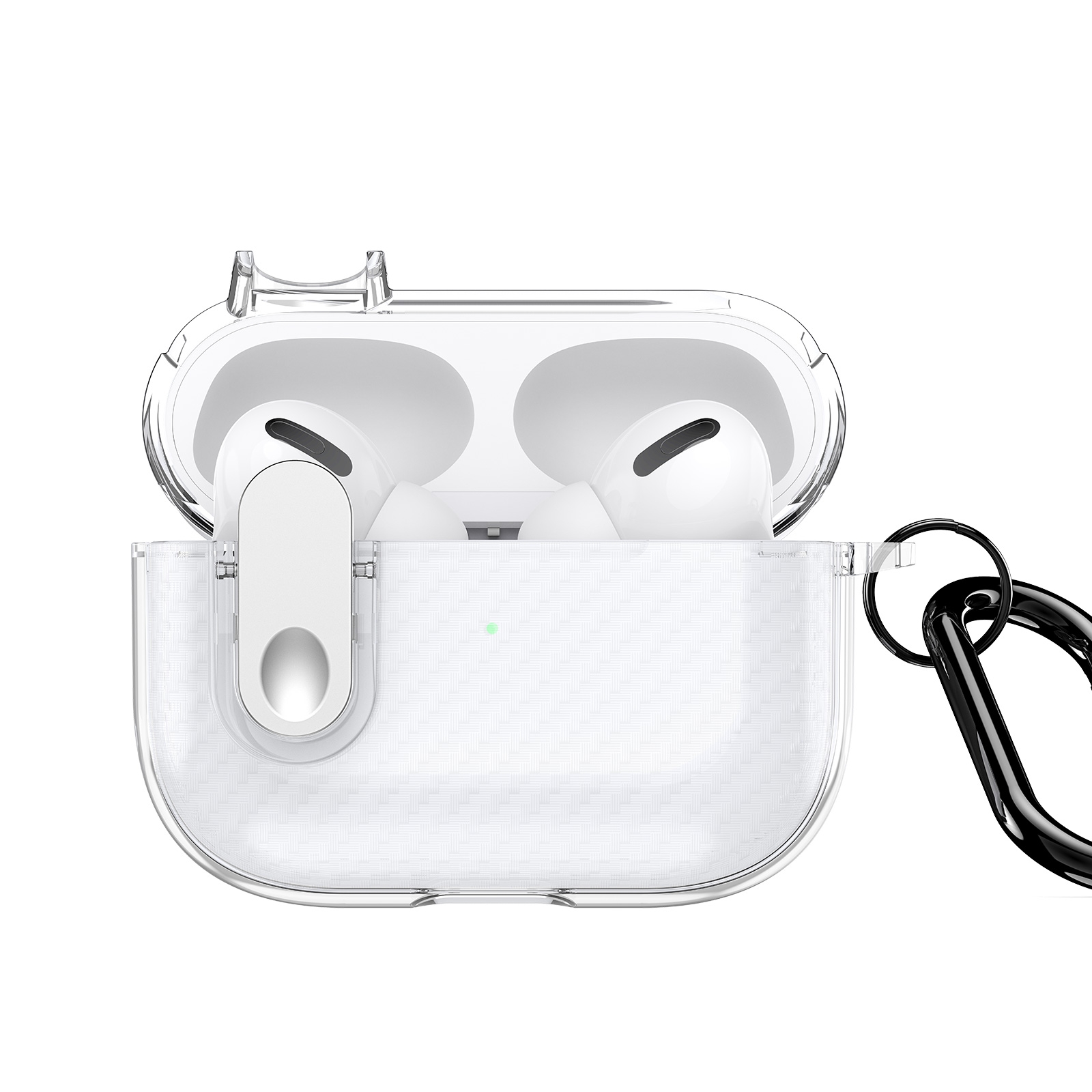 For AirPods Pro 2 DUX DUCIS PECK Series Split Transparent Carbon Fiber Earphone Case(Transparent White) - Shopkiz.com