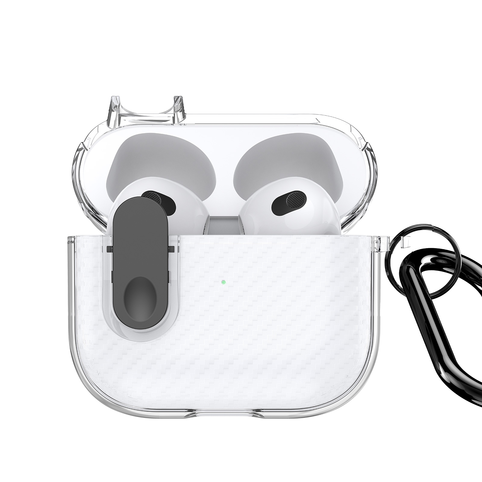 For AirPods 3 DUX DUCIS PECK Series Split Transparent Carbon Fiber Earphone Case(Transparent Black) - Shopkiz.com