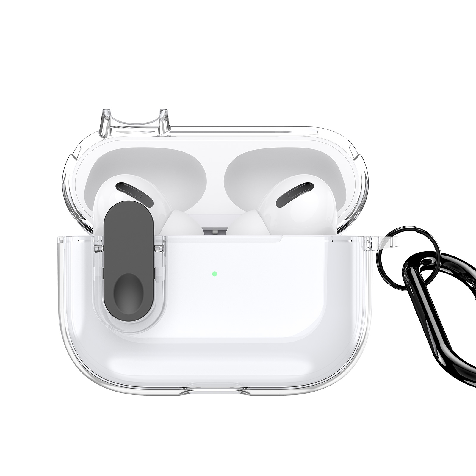 For AirPods Pro 2 DUX DUCIS PECL Series Split Transparent Earphone Case with Hook(Transparent Black) - Shopkiz.com