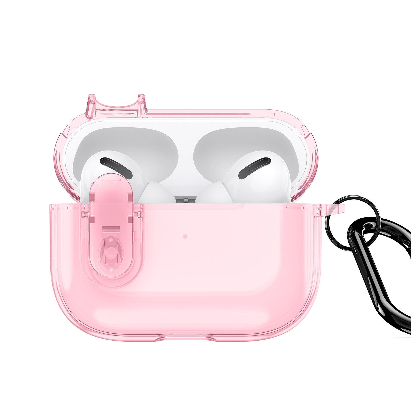 For AirPods Pro 2 DUX DUCIS PECL Series Split Transparent Earphone Case with Hook(Pink) - Shopkiz.com