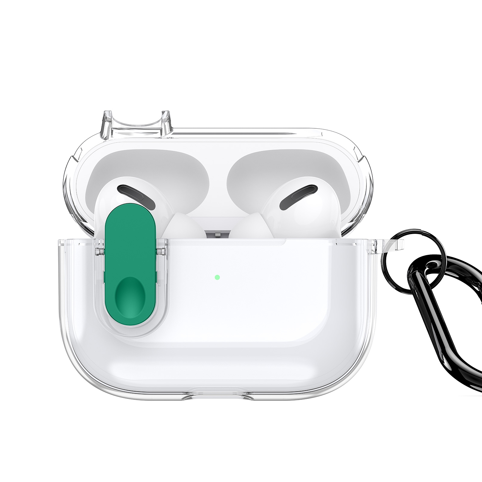 For AirPods Pro DUX DUCIS PECL Series Split Transparent Earphone Case with Hook(Transparent Green) - Shopkiz.com