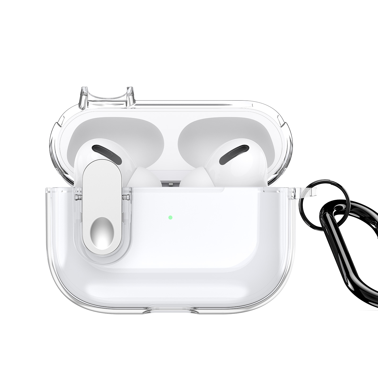 For AirPods Pro DUX DUCIS PECL Series Split Transparent Earphone Case with Hook(Transparent White) - Shopkiz.com