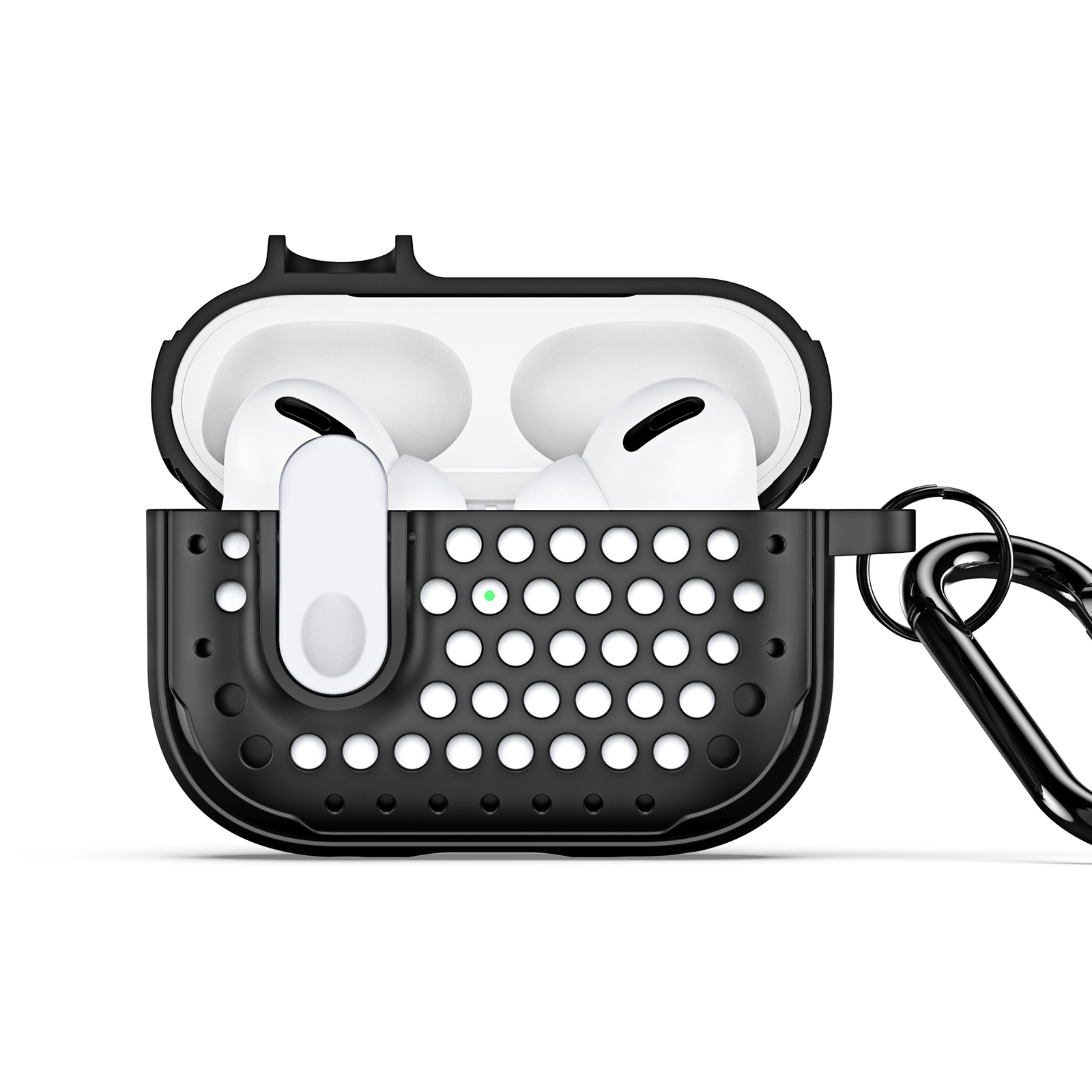 For AirPods Pro 2 DUX DUCIS PECM Series Split Peak Hollow Earphone Case with Hook(Black White) - Shopkiz.com