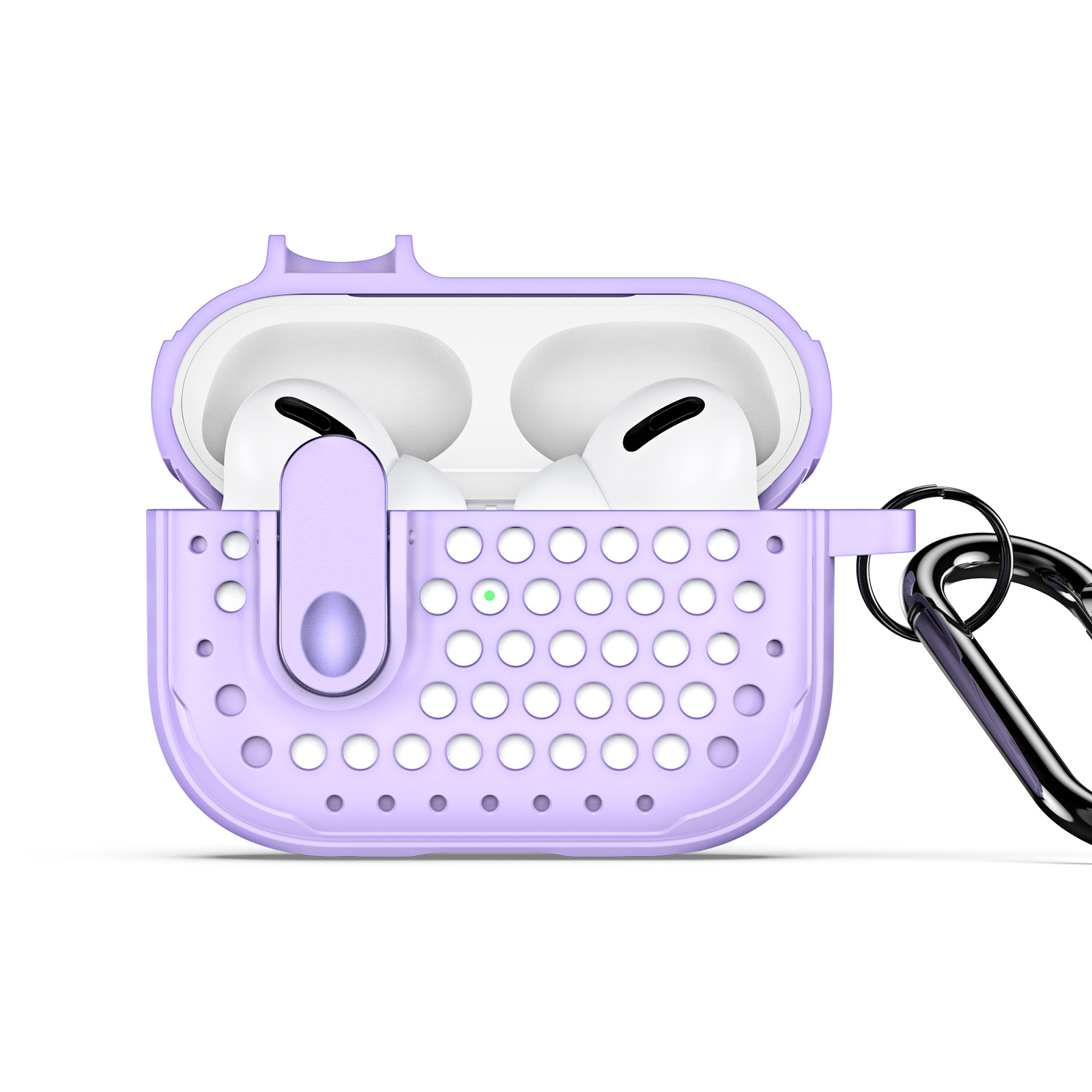 For AirPods Pro 2 DUX DUCIS PECM Series Split Peak Hollow Earphone Case with Hook(Purple) - Shopkiz.com