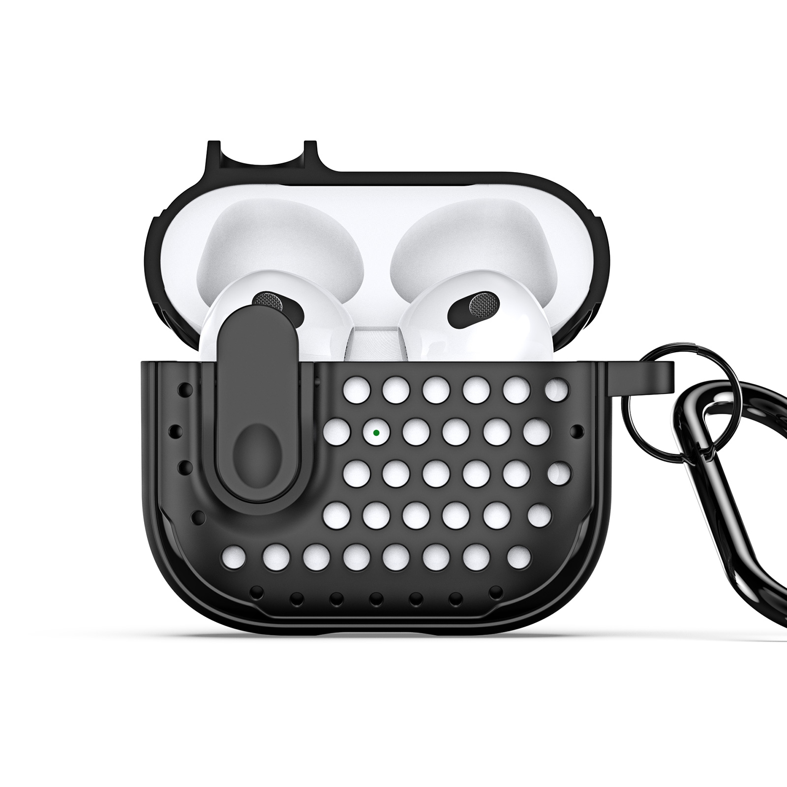 For AirPods 3 DUX DUCIS PECM Series Split Peak Hollow Earphone Case with Hook(Black) - Shopkiz.com