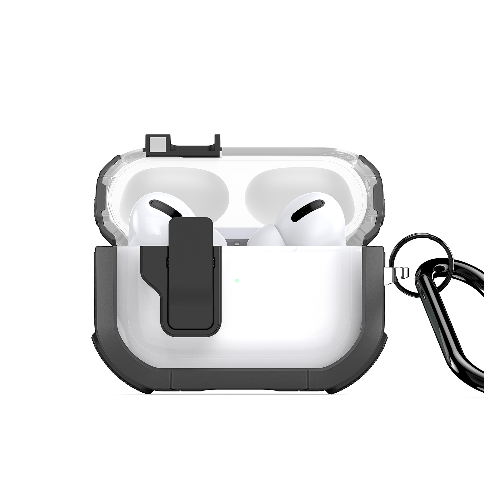 For AirPods Pro 2 DUX DUCIS PECN Series Split Two-color Transparent Earphone Case with Hook(Grey Black) - Shopkiz.com