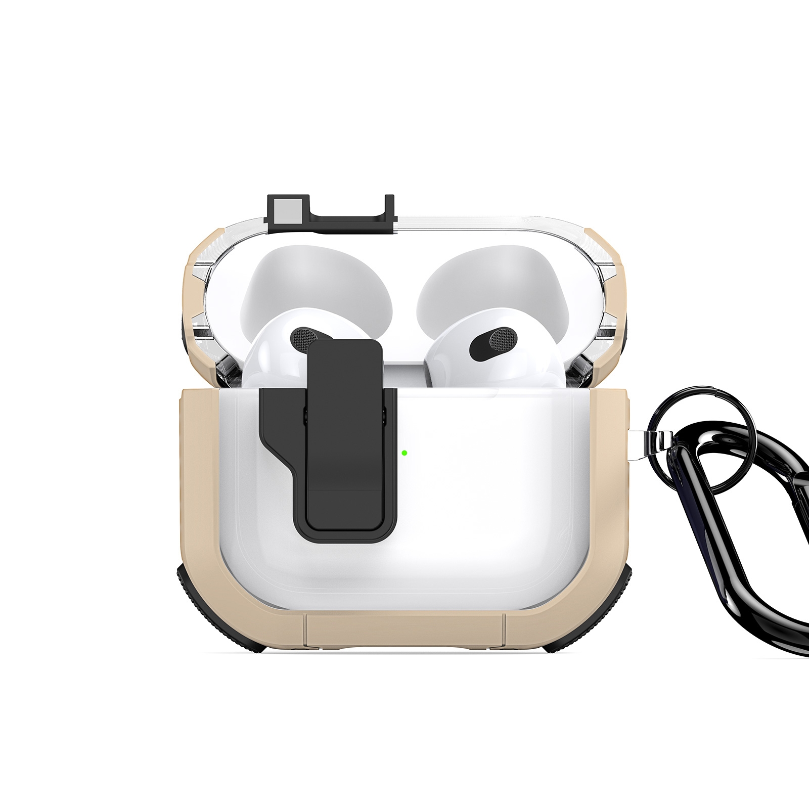 For AirPods 3 DUX DUCIS PECN Series Split Two-color Transparent Earphone Case with Hook(Gold Black) - Shopkiz.com