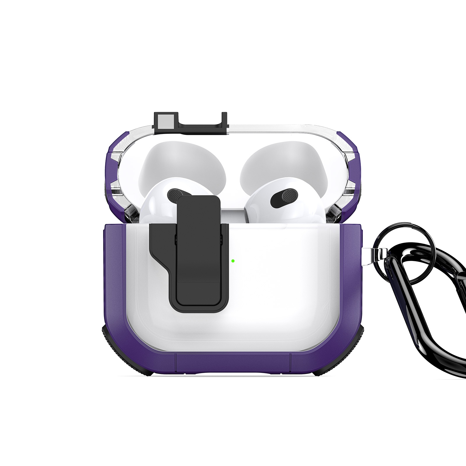 For AirPods 3 DUX DUCIS PECN Series Split Two-color Transparent Earphone Case with Hook(Purple Black) - Shopkiz.com