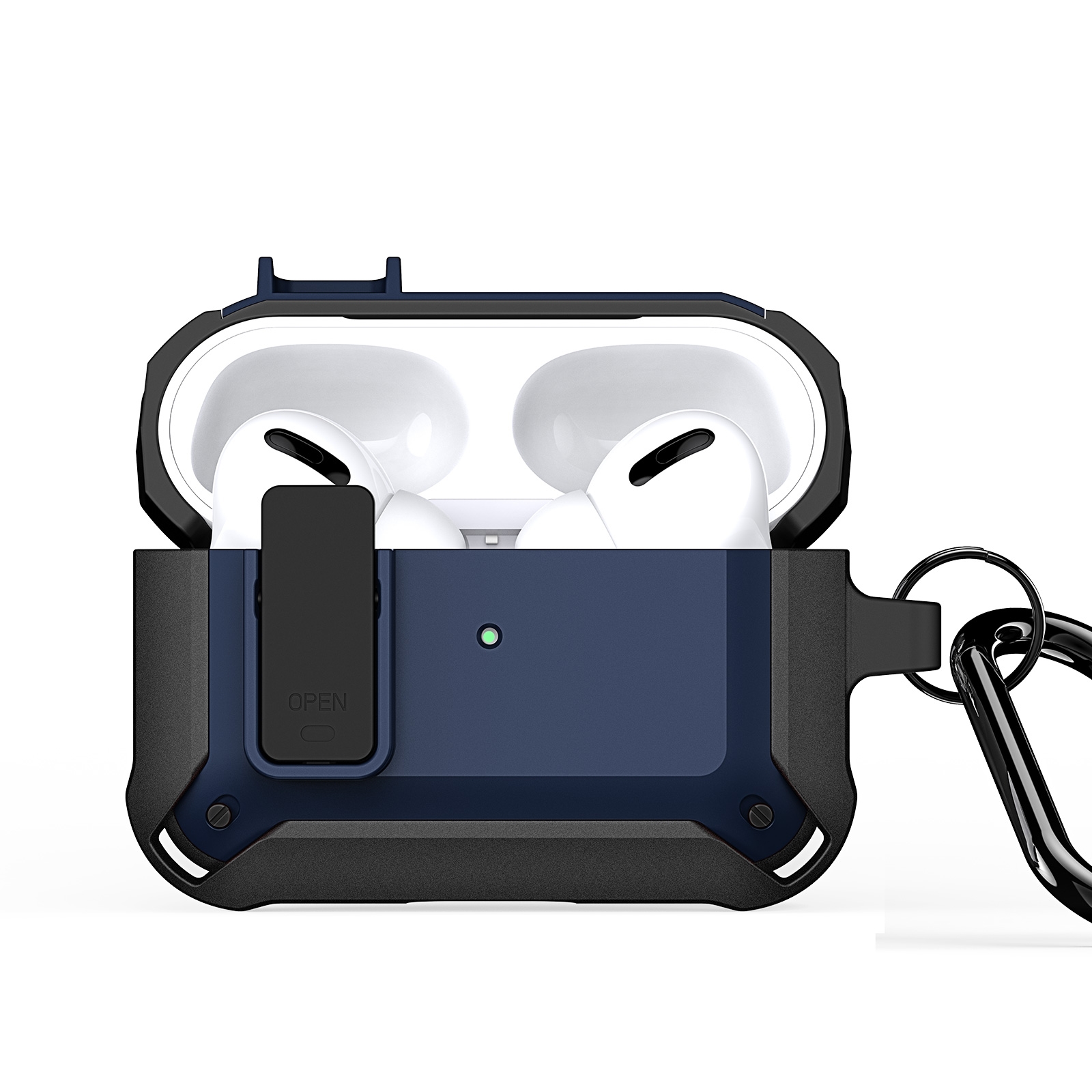 For AirPods Pro 2 DUX DUCIS PECO Series Split Two-color Earphone Case with Hook(Black Blue) - Shopkiz.com
