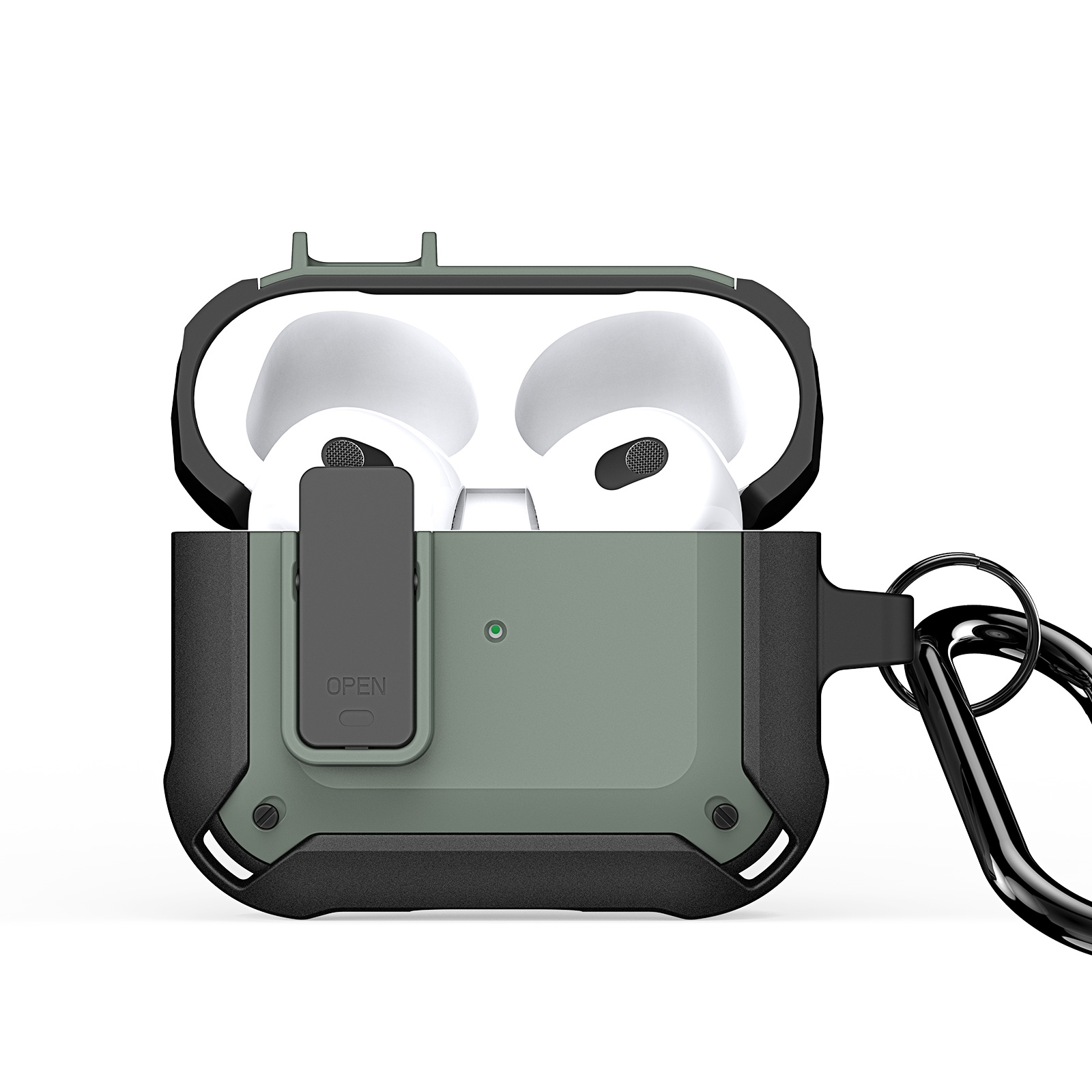 For AirPods 3 DUX DUCIS PECO Series Split Two-color Earphone Case with Hook(Black Green) - Shopkiz.com