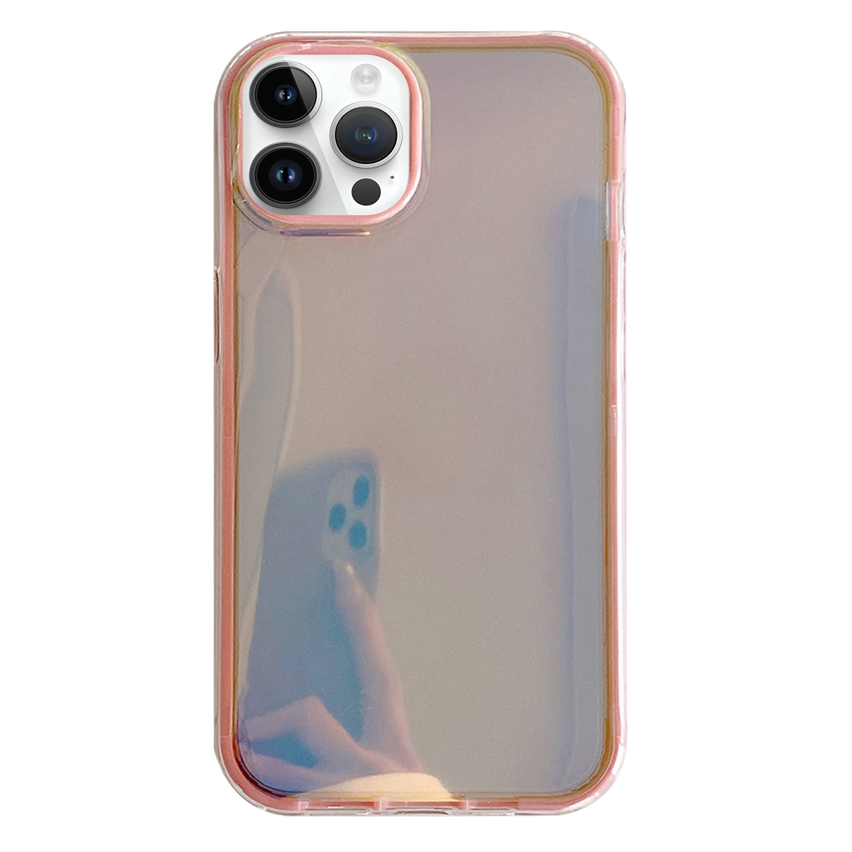 For iPhone 13 Pro Electroplated Aurora TPU + PC Phone Case(Pink) - Shopkiz.com