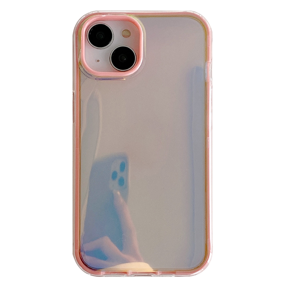 For iPhone 13 Electroplated Aurora TPU + PC Phone Case(Pink) - Shopkiz.com