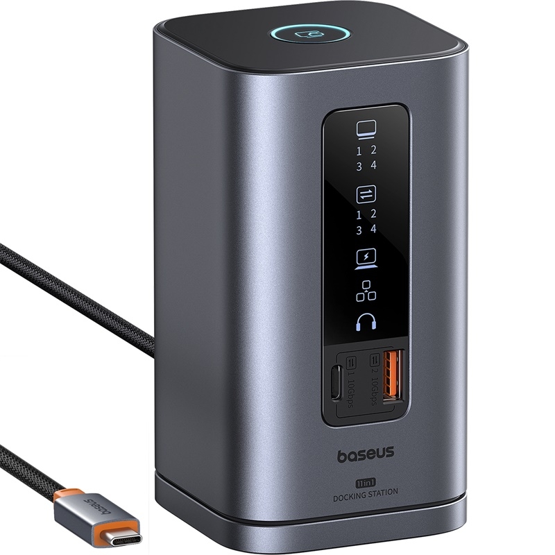 Baseus Spacemate Series 11 in 1 Working Station Multifunctional USB-C / Type-C HUB Adapter(Space Grey) - Shopkiz.com