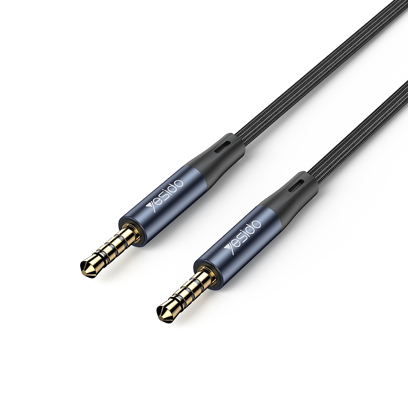 Yesido YAU43 3.5mm to 3.5mm AUX Audio Adapter Cable, Length: 1m(Black) - Shopkiz.com