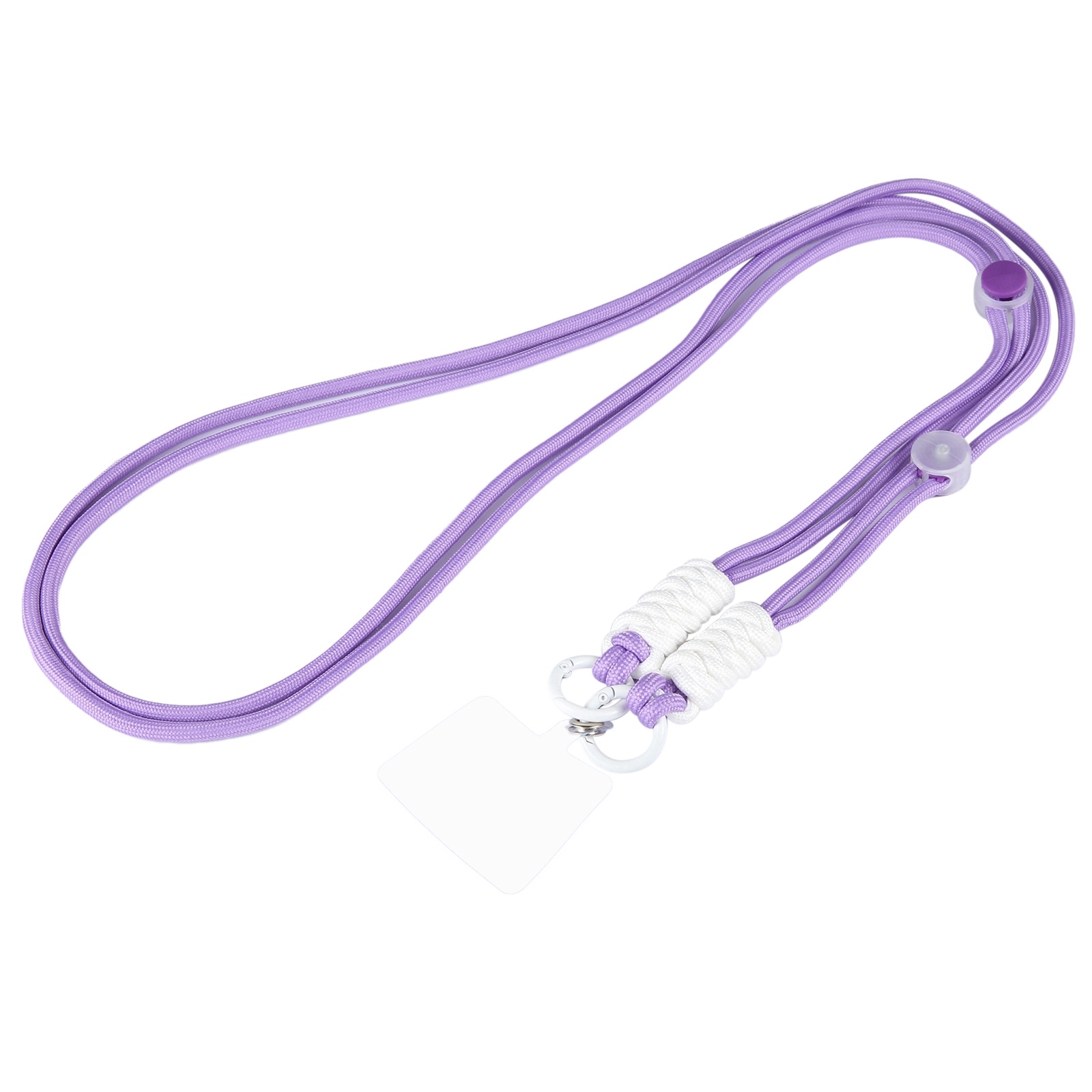 Double Buckle Twist Rope Slim Long Lanyard(Light Purple) - Shopkiz.com