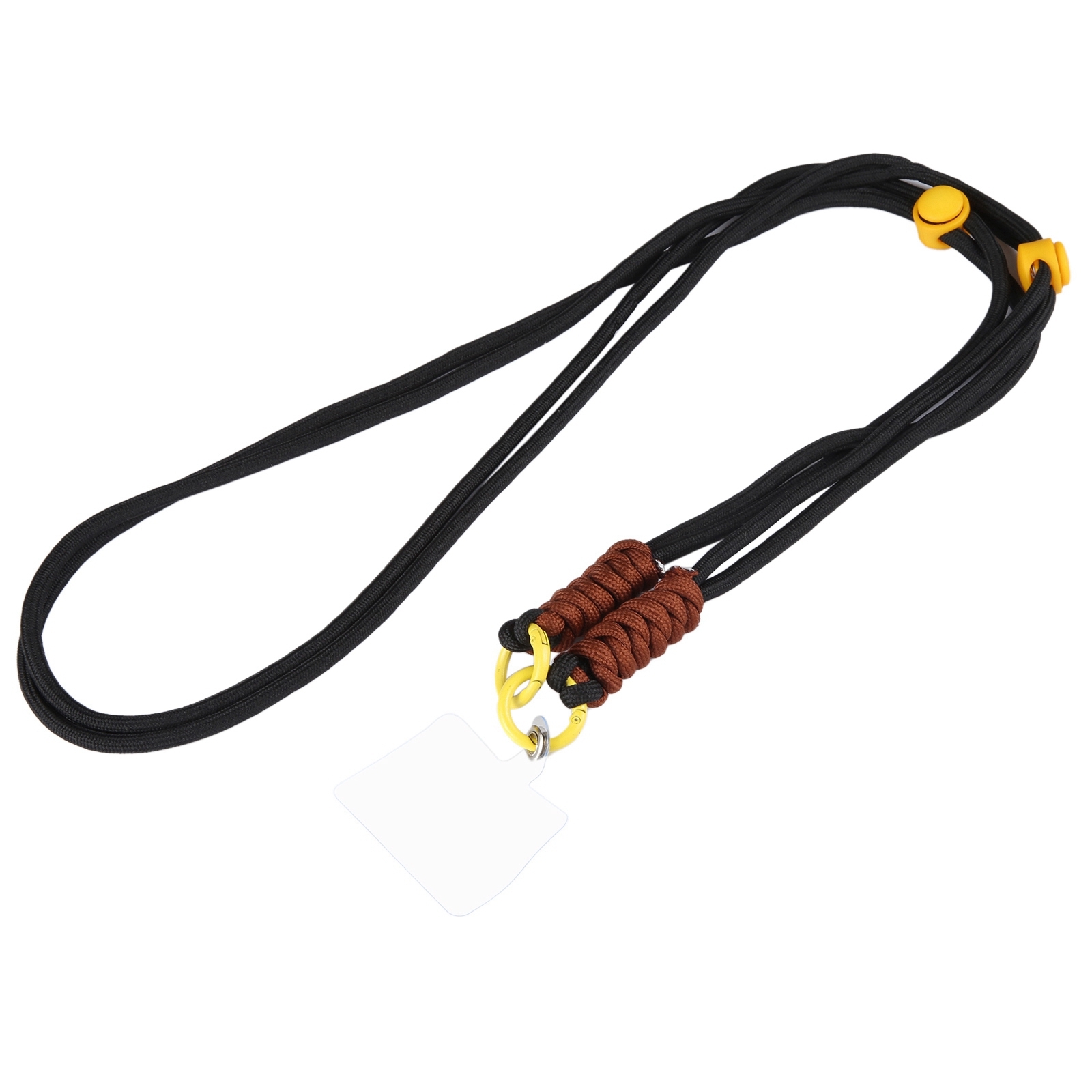 Double Buckle Twist Rope Slim Long Lanyard(Black) - Shopkiz.com