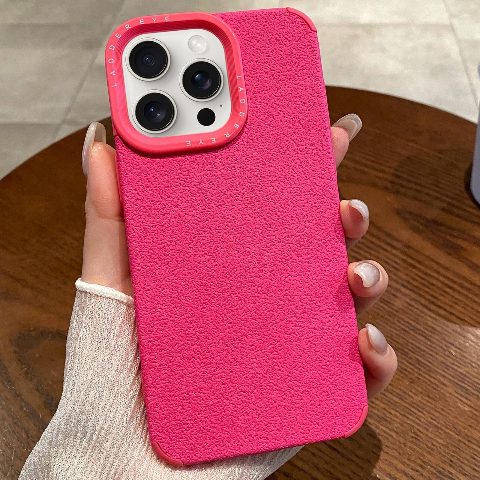 For iPhone 15 Pro Creative Lunar Craters TPU Full Coverage Shockproof Phone Case(Rose Red) - Shopkiz.com