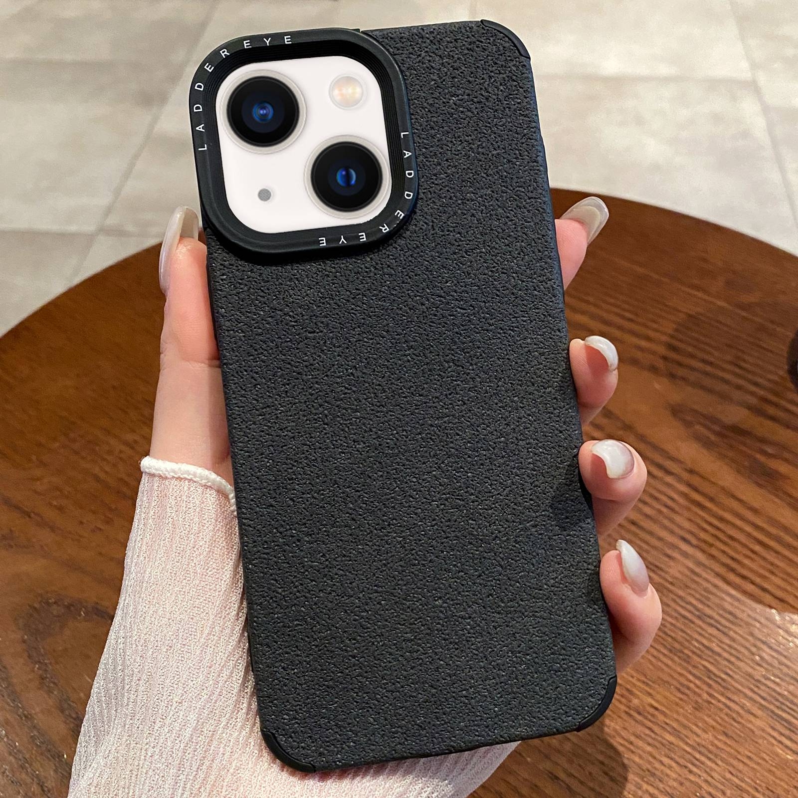 For iPhone 14 Creative Lunar Craters TPU Full Coverage Shockproof Phone Case(Black) - Shopkiz.com