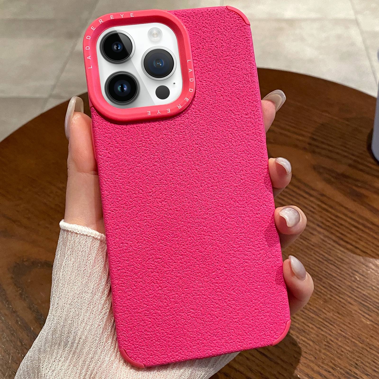 For iPhone 14 Pro Max Creative Lunar Craters TPU Full Coverage Shockproof Phone Case(Rose Red) - Shopkiz.com