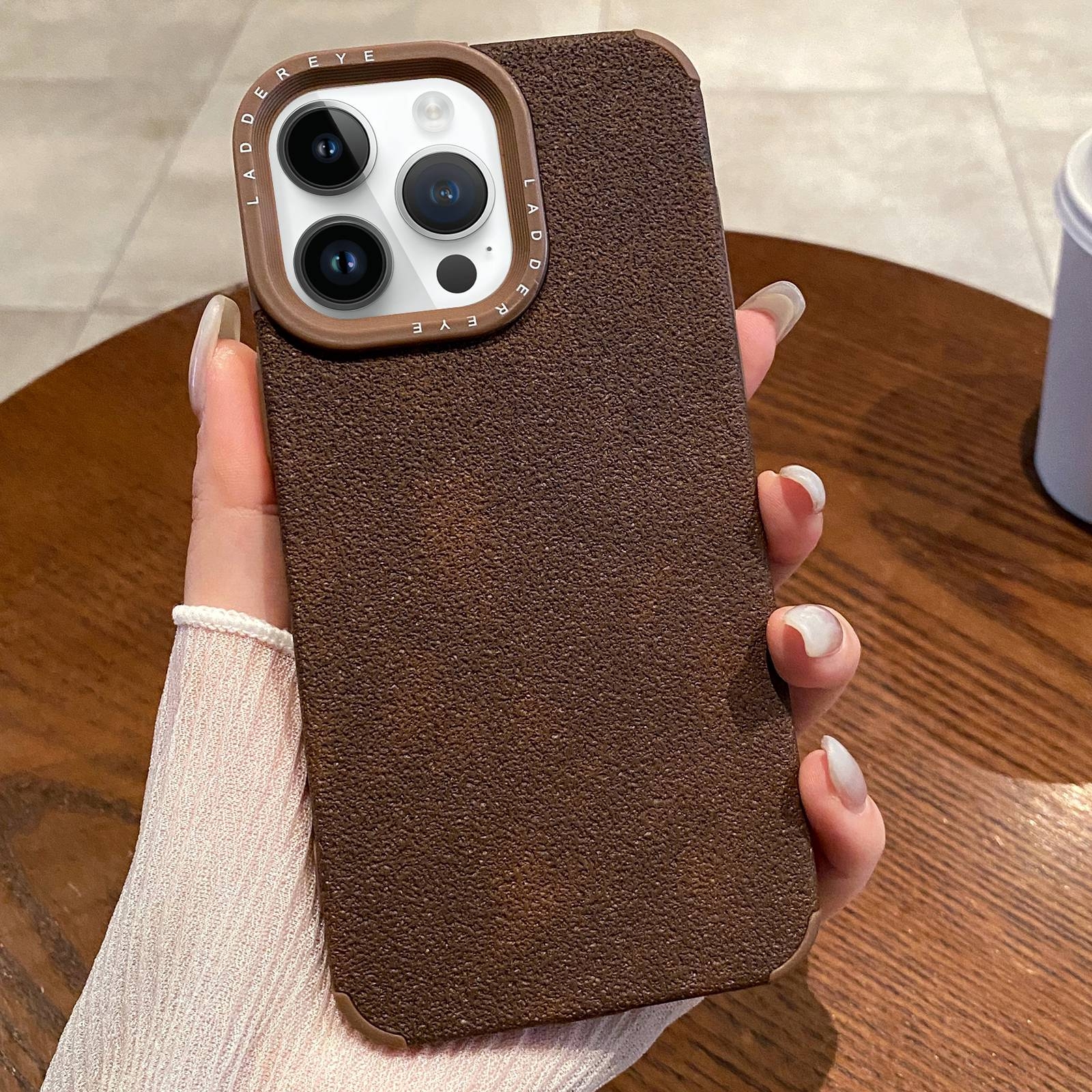 For iPhone 13 Pro Max Creative Lunar Craters TPU Full Coverage Shockproof Phone Case(Coffee) - Shopkiz.com