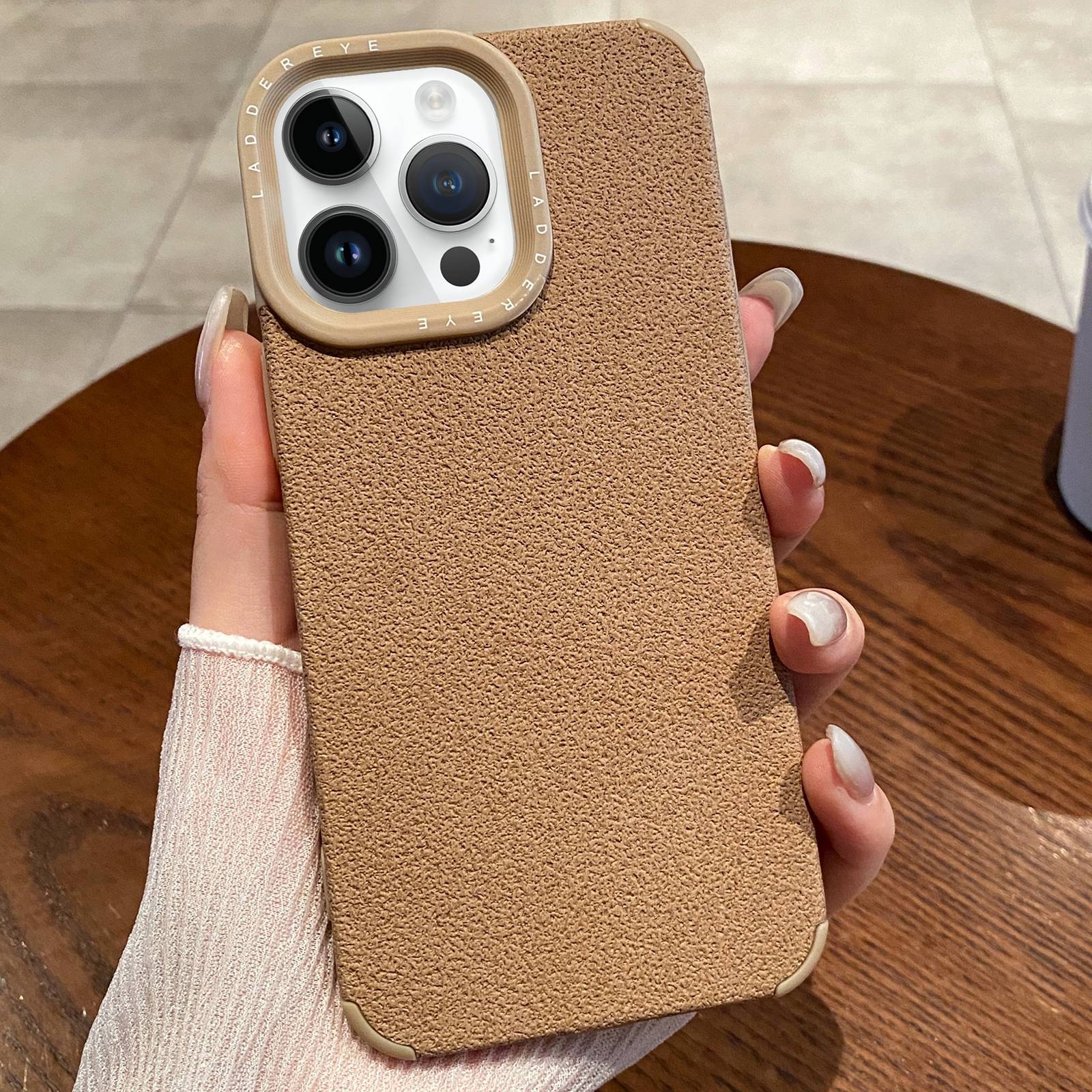 For iPhone 13 Pro Creative Lunar Craters TPU Full Coverage Shockproof Phone Case(Khaki) - Shopkiz.com