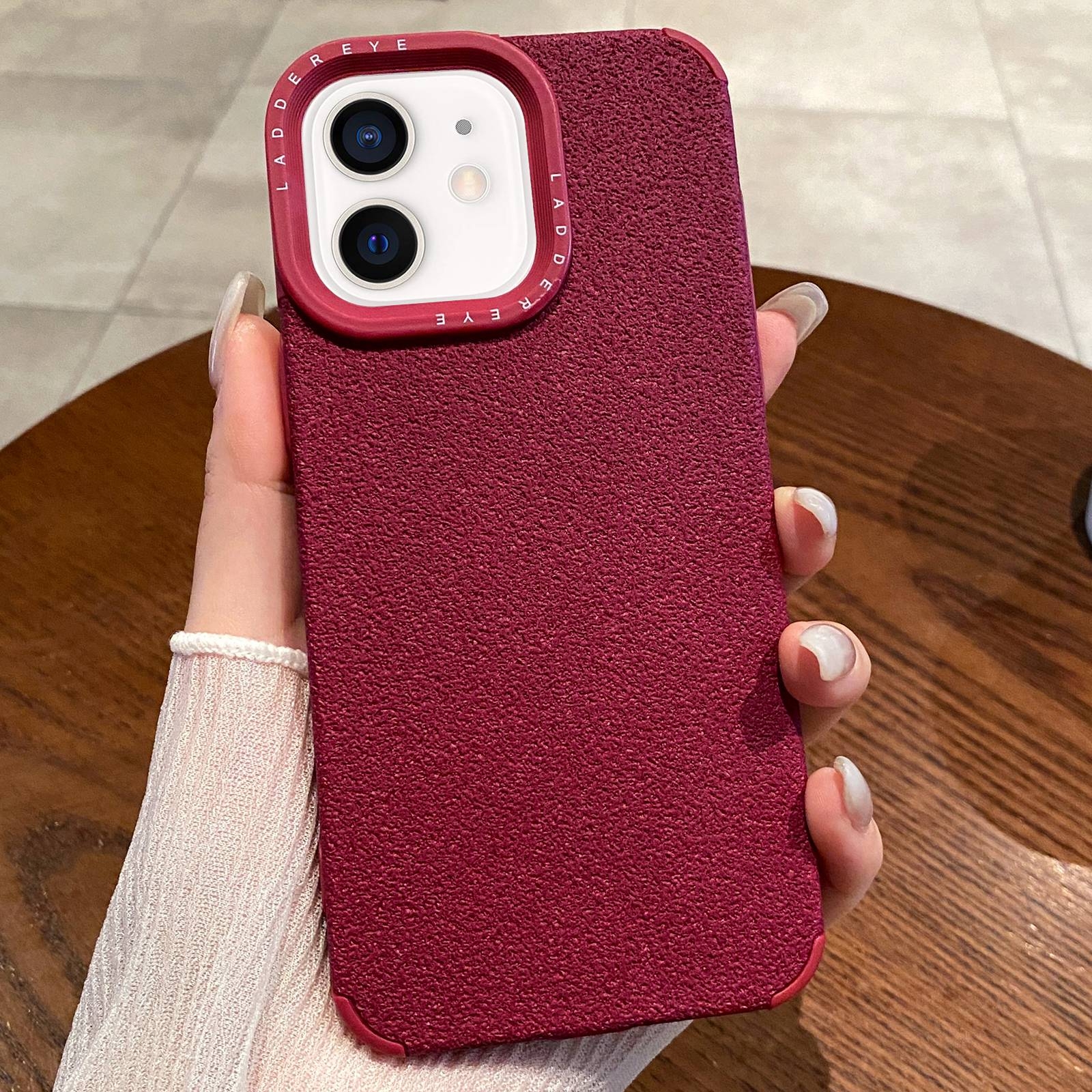 For iPhone 12 Creative Lunar Craters TPU Full Coverage Shockproof Phone Case(Red) - Shopkiz.com