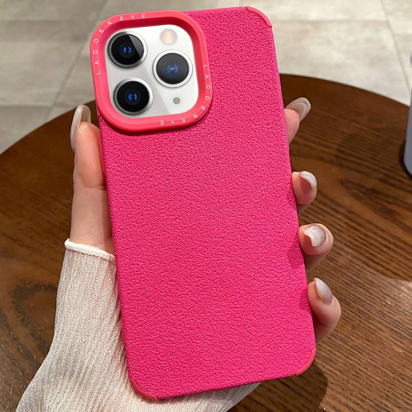 For iPhone 11 Pro Max Creative Lunar Craters TPU Full Coverage Shockproof Phone Case(Rose Red) - Shopkiz.com