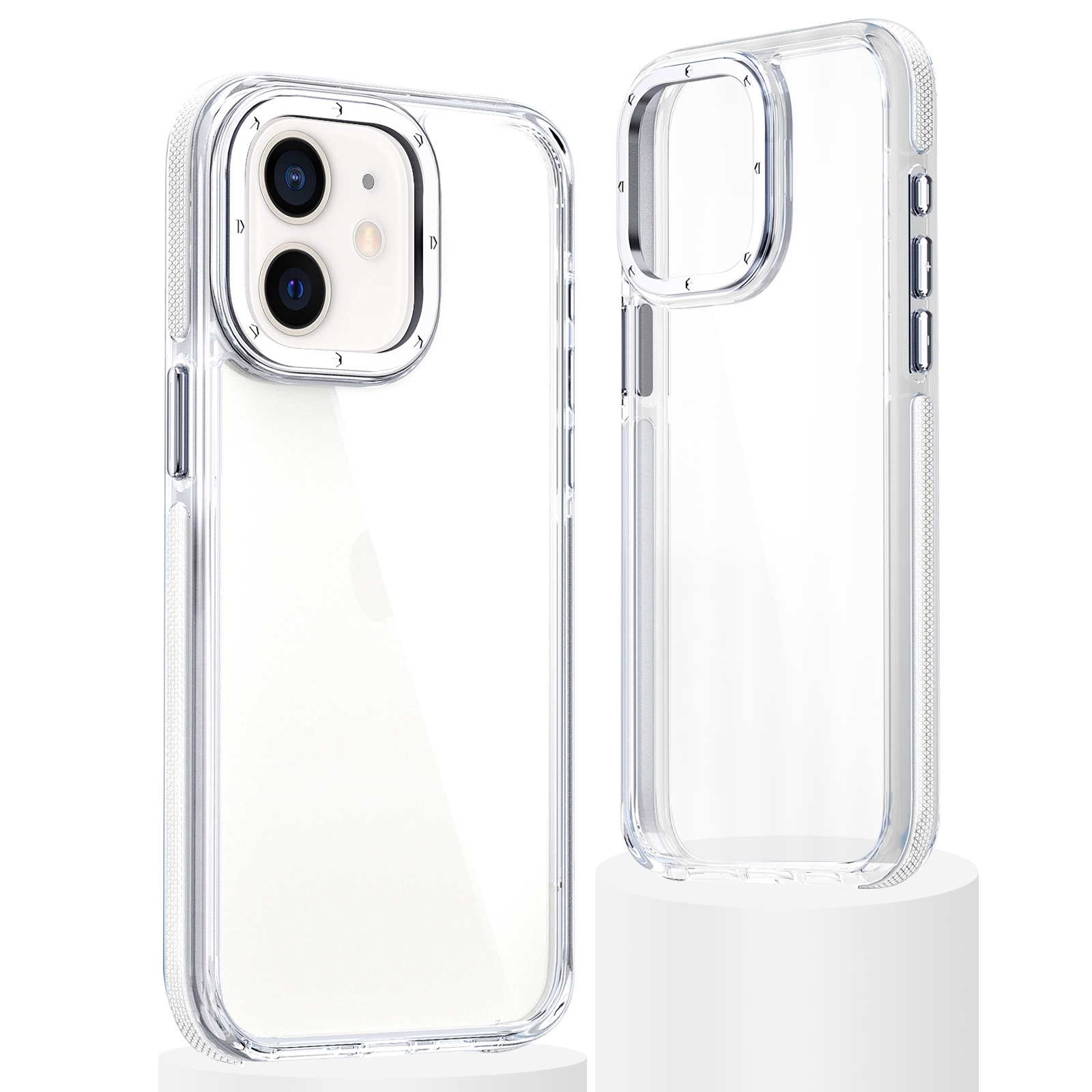 For iPhone 12 / 12 Pro Dual-Color Clear Acrylic Hybrid TPU Phone Case(Transparent) - Shopkiz.com