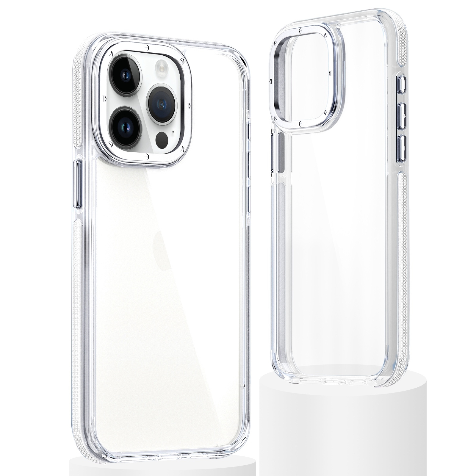 For iPhone 12 Pro Max Dual-Color Clear Acrylic Hybrid TPU Phone Case(Transparent) - Shopkiz.com