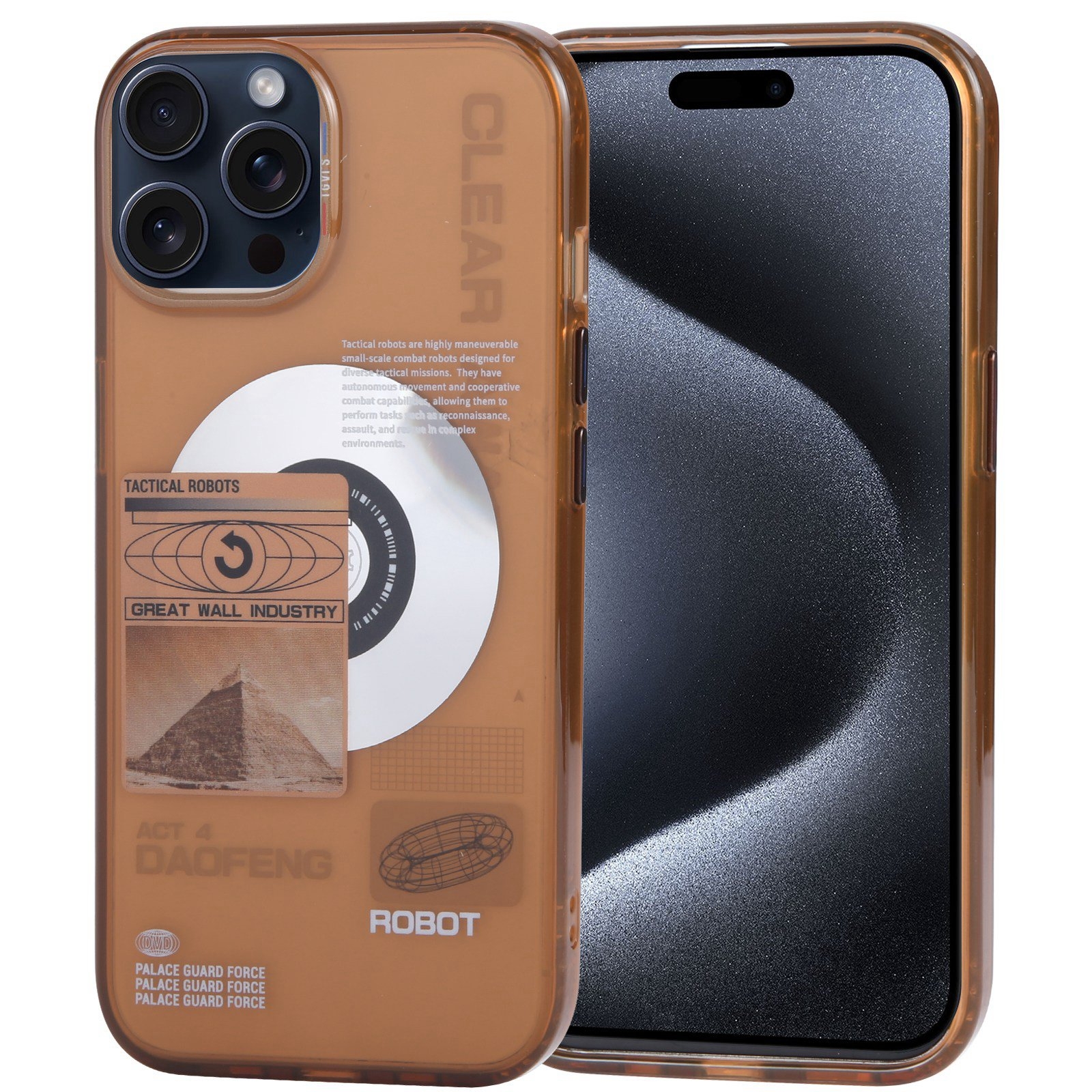 For iPhone 15 Pro Max TGVIS Space Series Explore Laser CD MagSafe Magnetic Phone Case(Brown) - Shopkiz.com