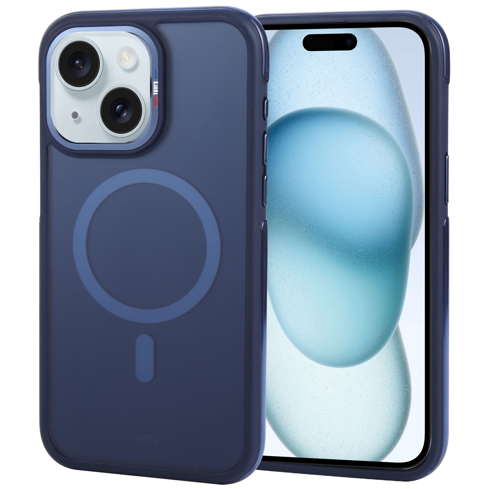 For iPhone 15 Plus TGVIS Vigor Series Airbag MagSafe Magnetic Phone Case(Gradient Blue) - Shopkiz.com