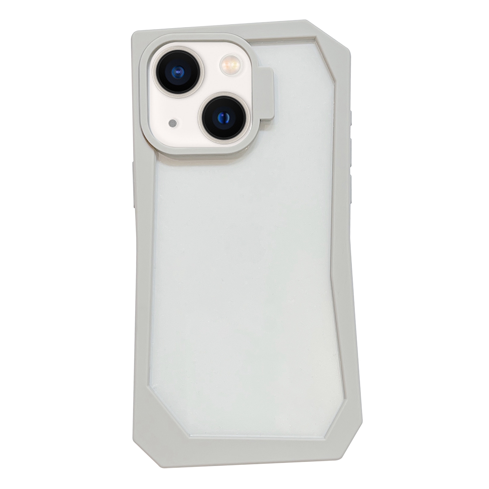 For iPhone 14 Creative Irregular Frame Shockproof Phone Case(White) - Shopkiz.com
